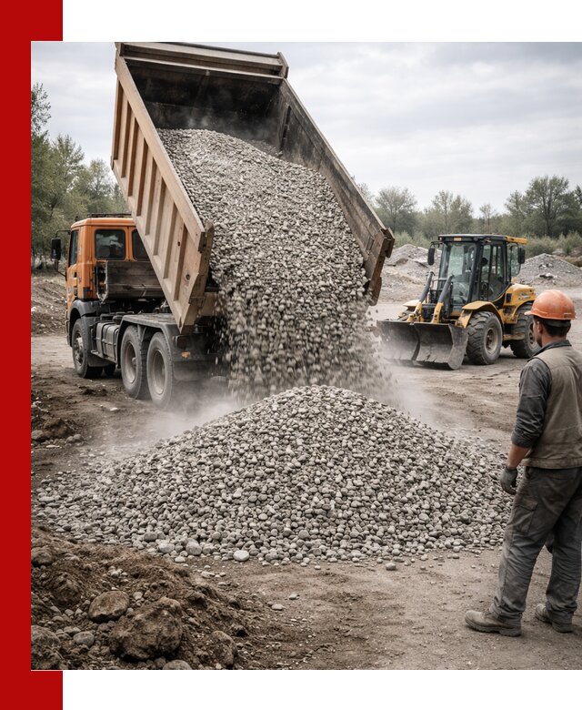 Доставка щебня в Боровичах крупными и мелкими фракциями