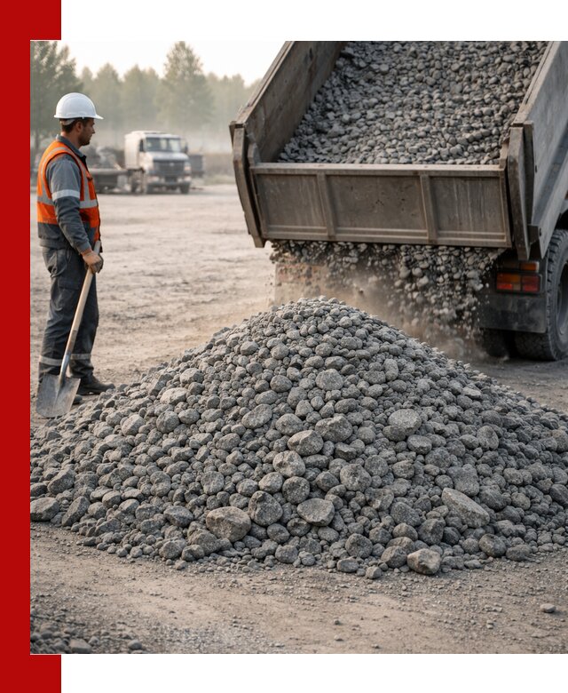 Гранитный щебень фракции 100–201 для строительства в Боровичах