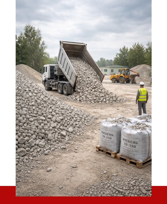 Известняковый щебень фракция 70-150 в Боровичах от 1303 р. | ПРОНЕРУДБрв