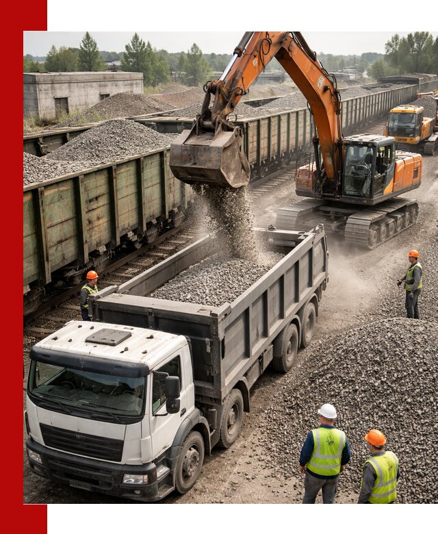 Железнодорожный щебень фракция 25–60 для поставок в Боровичах