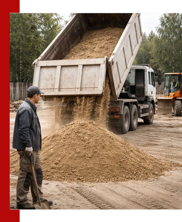 Доставка и продажа песка с разгрузкой в Боровичах