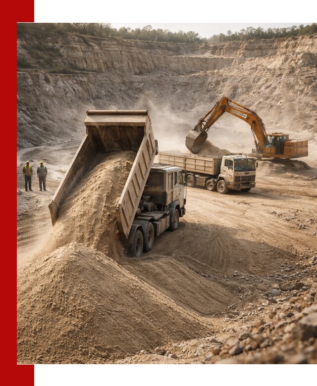 Карьерный песок навалом с доставкой в Боровичах