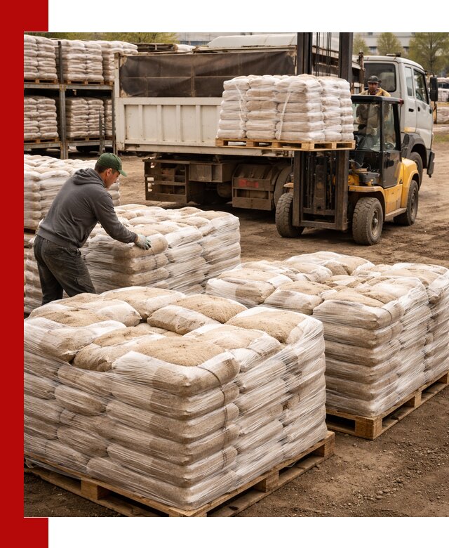 Карьерный песок в мешках с доставкой в Боровичах