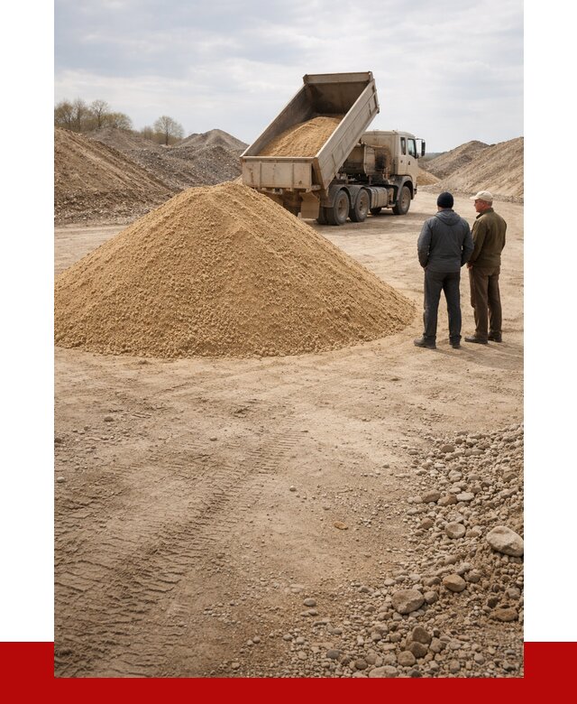 Карьерный песок крупнозернистый в Боровичах от 8860 р | ПРОНЕРУДБрв