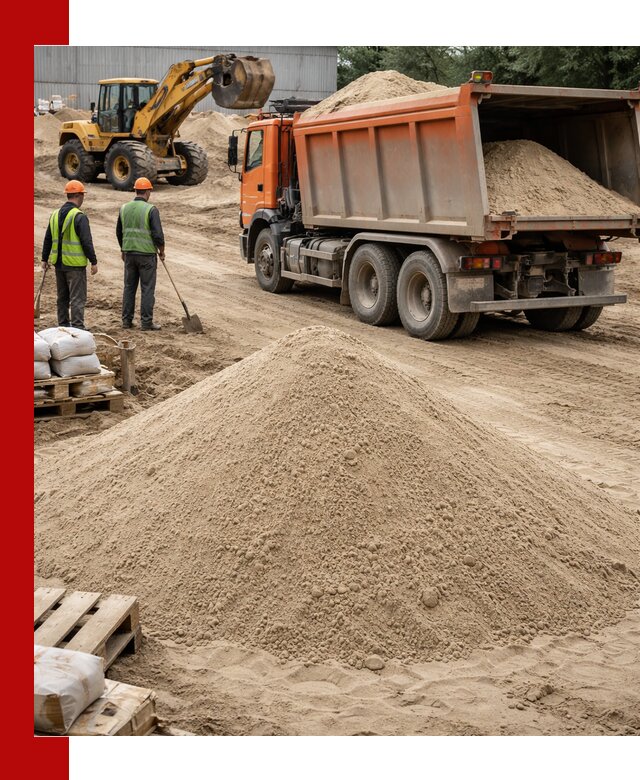 Доставка и продажа мытого речного песка в Боровичах