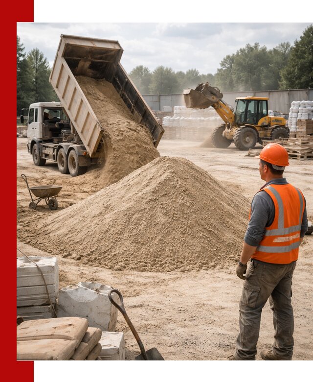 Доставка строительного песка с самосвалом в Боровичах