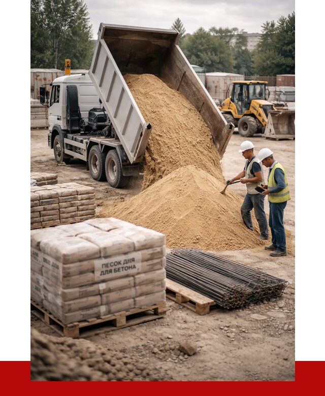 Песок для бетона в Боровичах от 2606 р. с доставкой, ПРОНЕРУДБрв