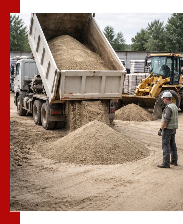 Поставка и доставка песка для бетона в Боровичах
