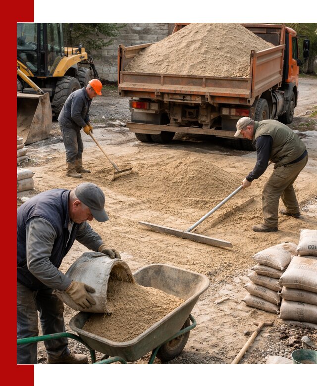 Поставка песка для стяжки в Боровичах с быстрой доставкой