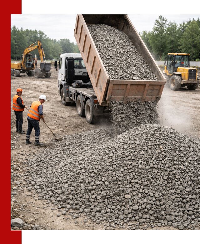 Доставка гравия фракции 40-70 в Боровичах оптом и в розницу