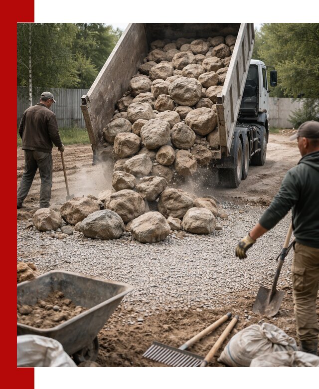 Доставка и укладка булыжника в Боровичах