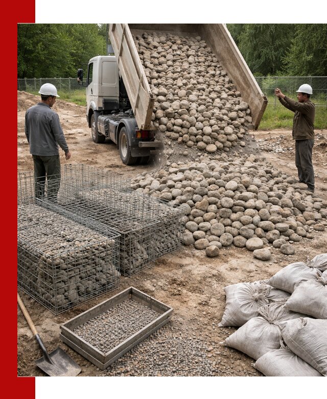 Камень для габионов фракция 70–151 в Боровичах