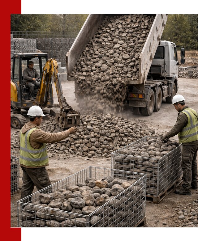 Камень для габионов фракция 100–201 в Боровичах