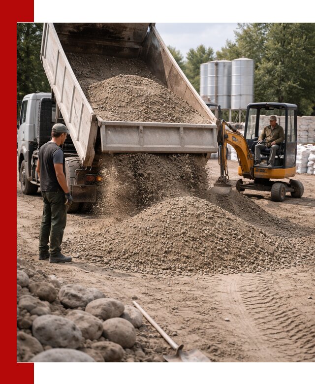 Доставка ПГС С3 в Боровичах самосвалами и миксерами
