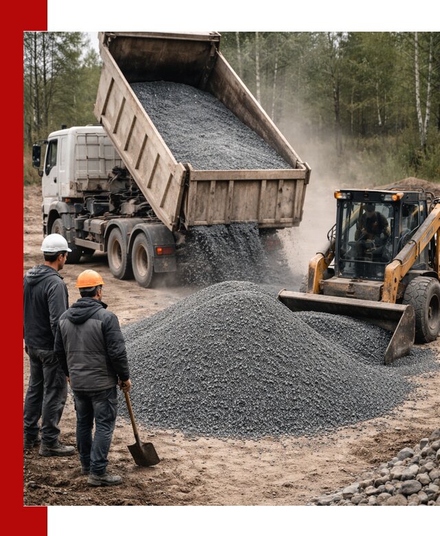 Гранитный отсев 0-5 с доставкой и разгрузкой в Боровичах