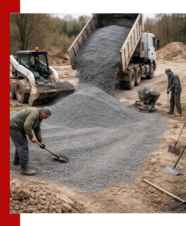 Отсев для подсыпки в Боровичах — доставка и подсыпка на участок