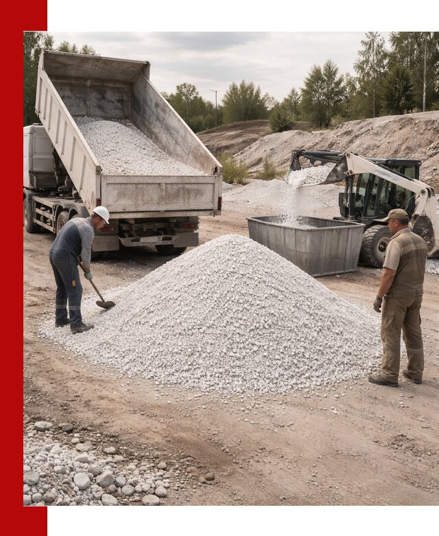 Доставка и продажа белой мраморной крошки в Боровичах