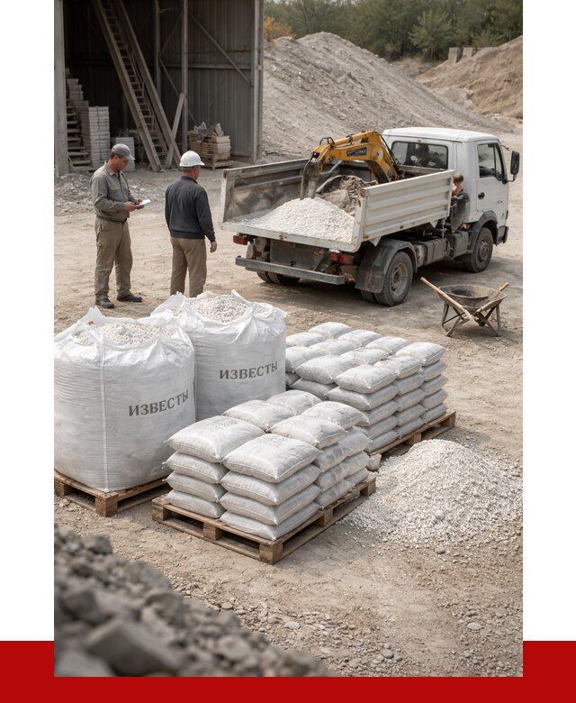 Известь строительная в Боровичах с доставкой от 4378 р. | ПРОНЕРУДБрв