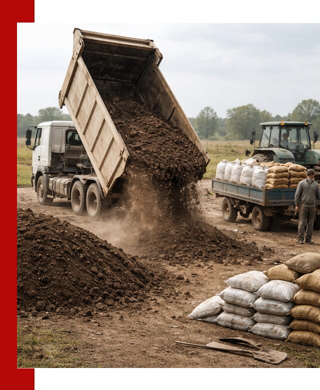 Доставка грунта и удобрений оптом в Боровичах для сельхоз и строительства