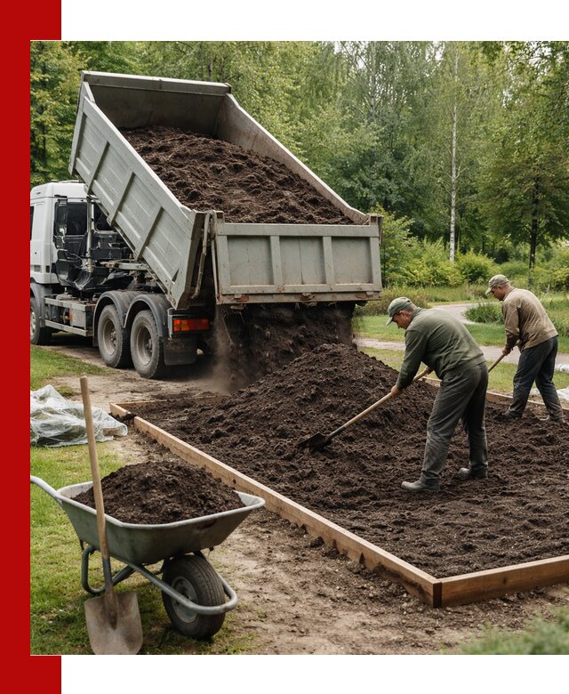 Доставка грунта для озеленения и благоустройства в Боровичах