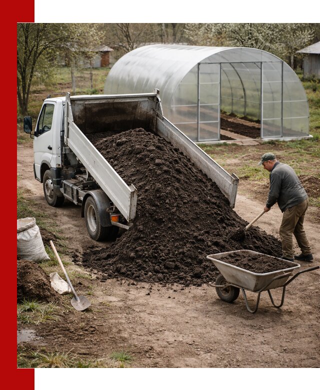 Чернозем для теплицы с доставкой в Боровичах