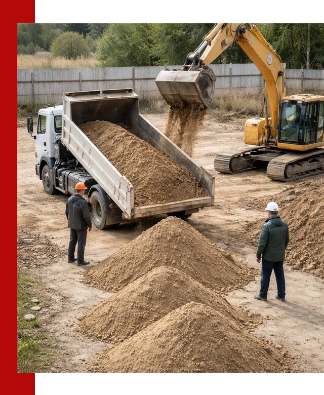 Доставка супеси вагонными и автопартиями в Боровичах