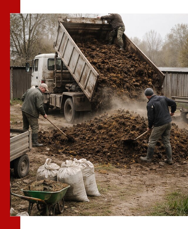 Доставка коровьего навоза самосвалом в Боровичах