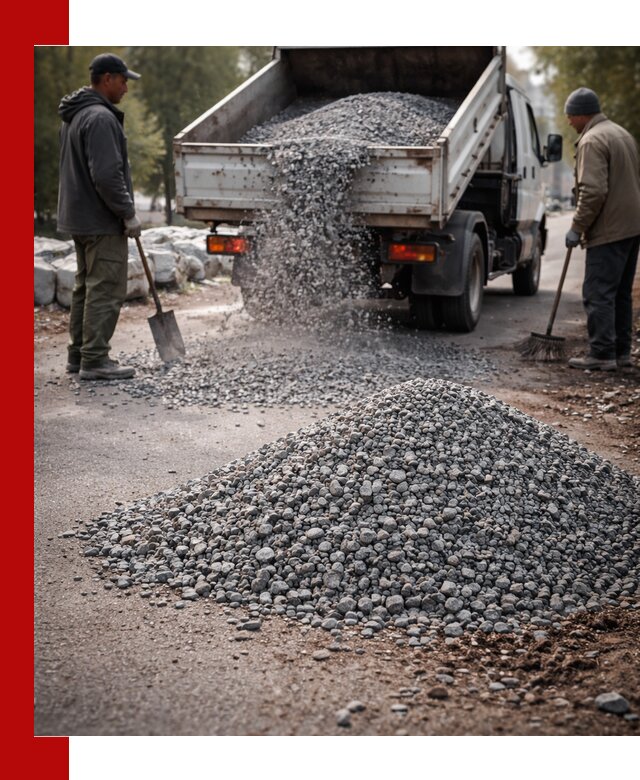 Гранитная крошка для посыпки дорог и тротуаров в Боровичах