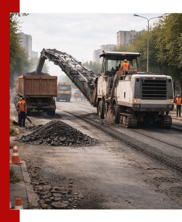 Фрезерованный асфальт в Боровичах — удаление и вывоз старого покрытия