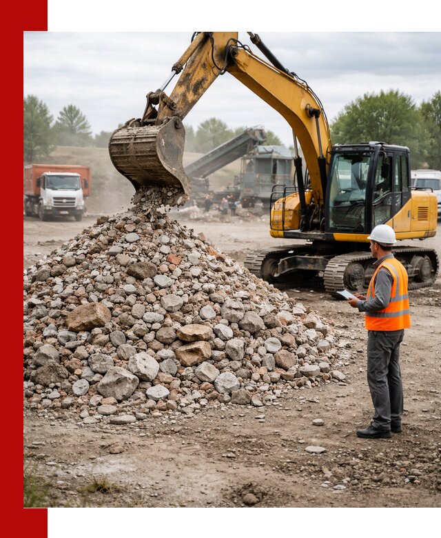 Доставка и вывоз строительного боя в Боровичах