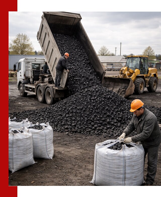 Доставка каменного угля в Боровичах оптом и в розницу