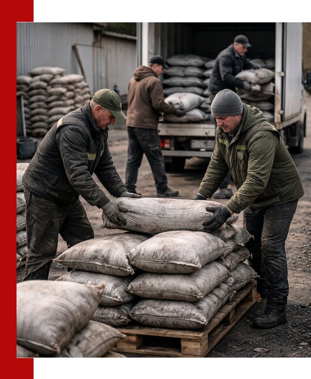 Доставка угля в мешках по выгодным ценам в Боровичах