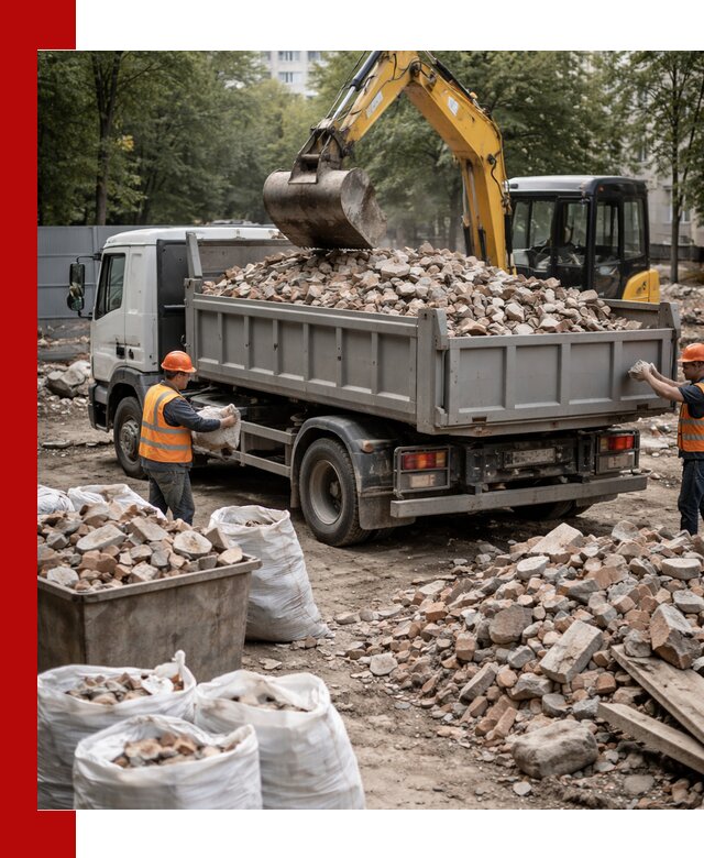 Вывоз строительного мусора в Боровичах с самосвалами и контейнерами