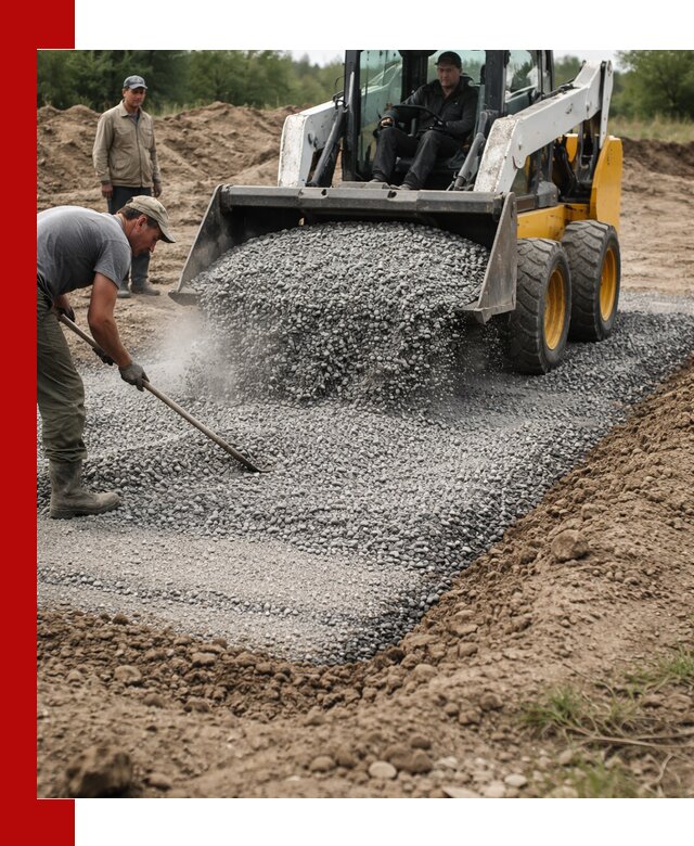 Устройство щебеночной подушки в Боровичах для дорог и фундаментов